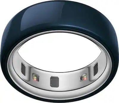 A sleek white ceramic smart ring resting on a clean surface