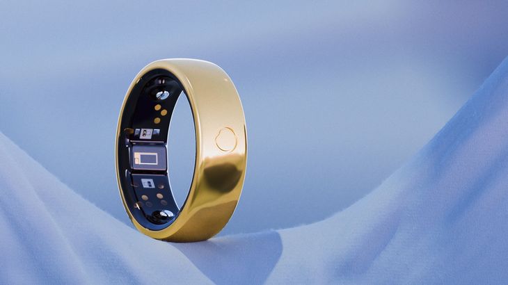 Comprehensive selection of modern smart rings on wooden display
